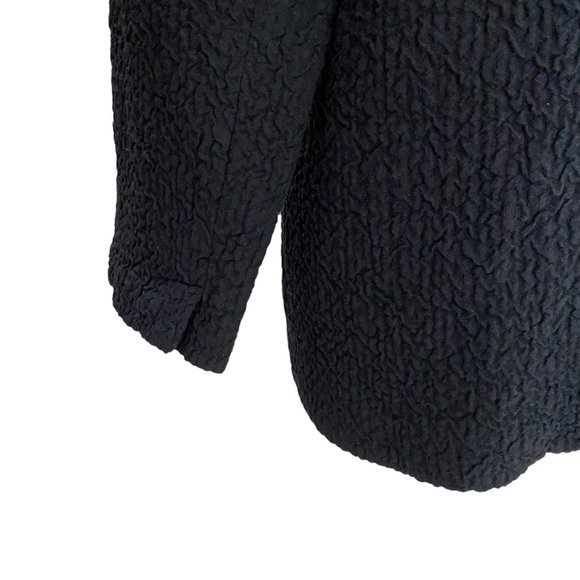 Eileen Fisher Crinkle Wool Linen Blazer Oversized Lagenlook Long Mature-XS - Picture 9 of 14